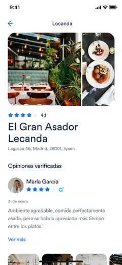 NoFakes restaurant page showing a verified customer review