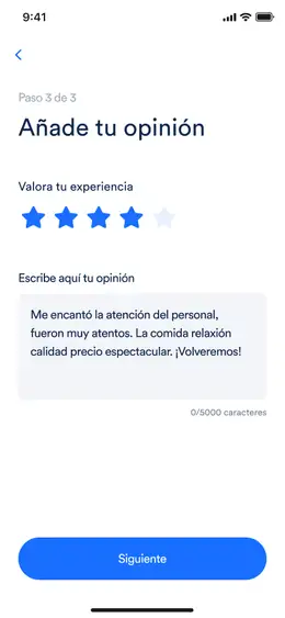 NoFakes completed review form with rating and written opinion